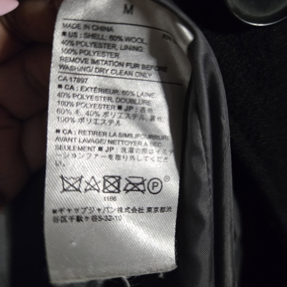 Banana Republic Wool Blend Peacoat – Black – Size Medium - Picture 9 of 10